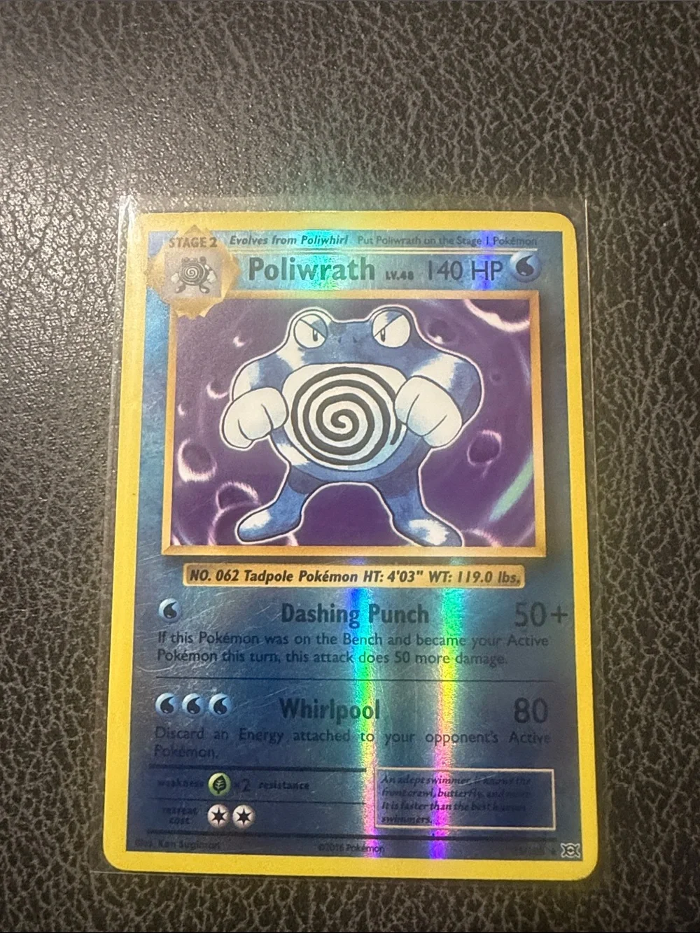 Poliwrath Holographic Card - Blue